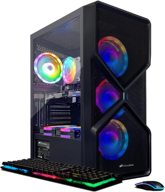 STGAubron Gaming PC Computer Desktop, GeForce RTX 2060 Super, Intel Core i7 8th up to 4.1GHz, 16G DDR4, 1T SSD, 600M WiFi, BT 5.0, RGB Fan x6, Windows 11 Home
