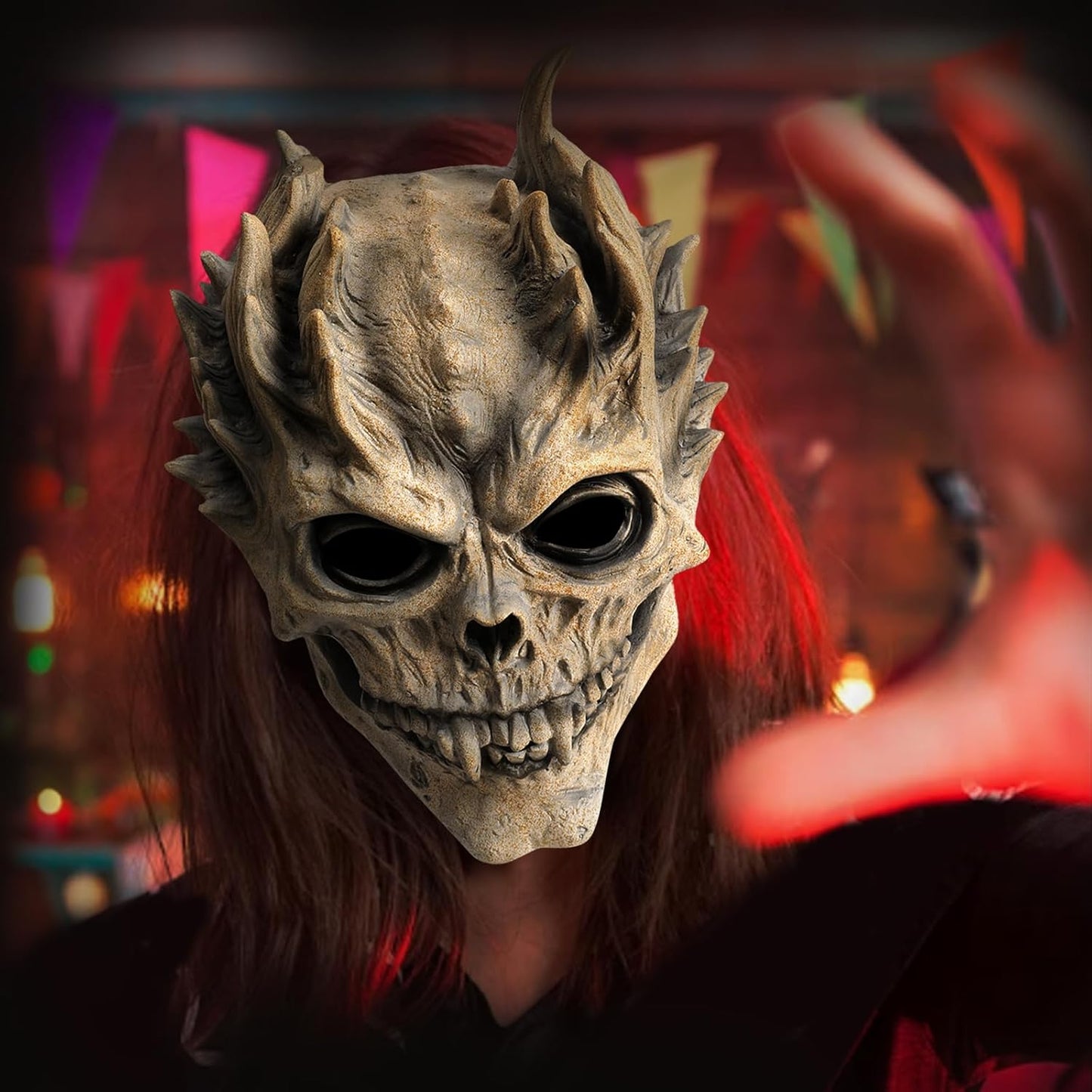 Puppyhao Scary Skull Masks Halloween Skeleton Mask Horror Ghost Face Creepy Demon Halloween Costume Cosplay Props for Adults