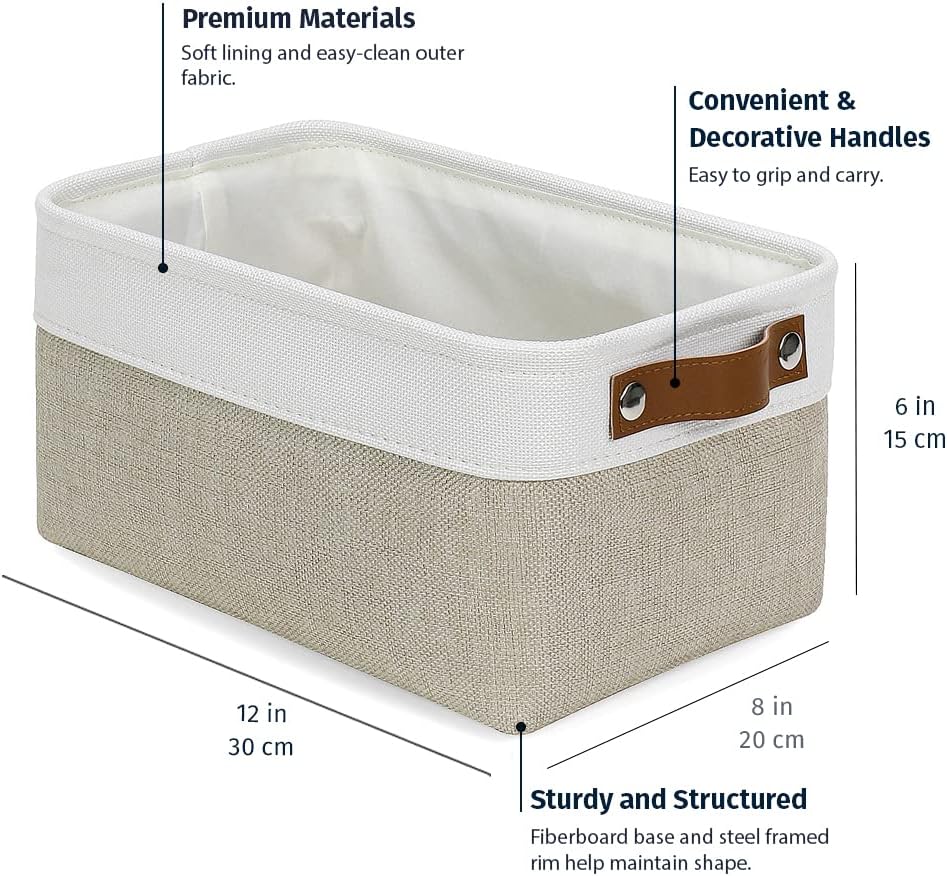 OrganiHaus Large Fabric Storage Baskets for Shelves 3 Pack, 15x11in Closet Storage Bins for Shelves, Cloth Baskets, Fabric Storage Cubes, Linen Closet Organizers, Fabric Basket, White Basket