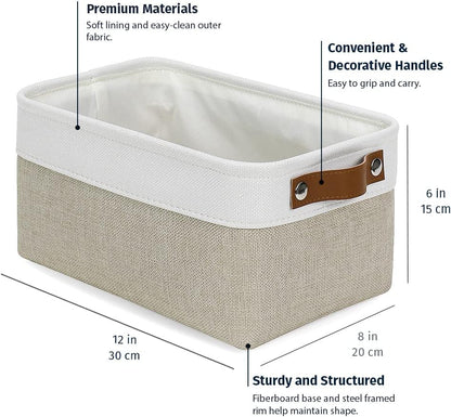 OrganiHaus Large Fabric Storage Baskets for Shelves 3 Pack, 15x11in Closet Storage Bins for Shelves, Cloth Baskets, Fabric Storage Cubes, Linen Closet Organizers, Fabric Basket, White Basket