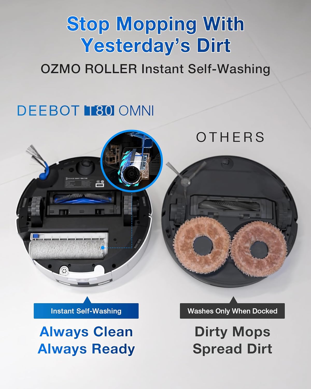 ECOVACS DEEBOT X9 PRO OMNI Robot Vacuum and Mop, BLAST™ 16,600Pa Suction, OZMO ROLLER Instant Self-Washing Mopping, ZeroTangle™ 3.0, Triple Lift System, AI Smart Navigation, Hands-Free OMNI Station