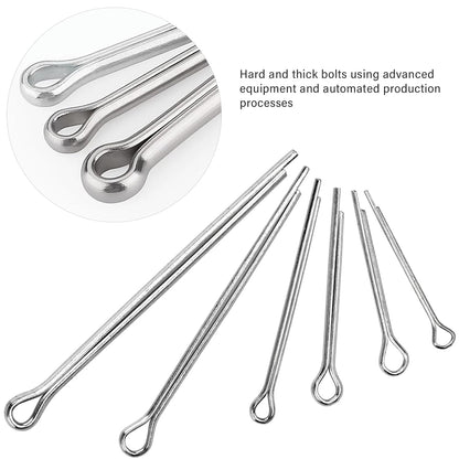 OLCANA 25 Pieces Cotter Pin Assortment Kit 5 Size M1.2 -M3.5 Stainless Steel R Hitch Pin Clips for Tractor Truck Tillage Machine, Retaining Pins
