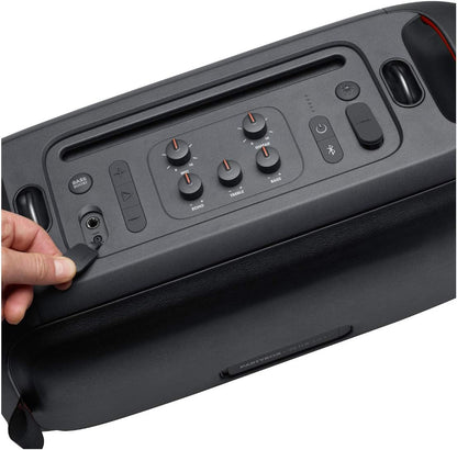 JBL PartyBox On-The-Go Essential - Portable Party Speaker with Built-in Lights and Wireless mic, Amazing JBL Pro Sound, IPX4 splashproof Protection, 6 Hours of Playtime, Convenient Shoulder Strap