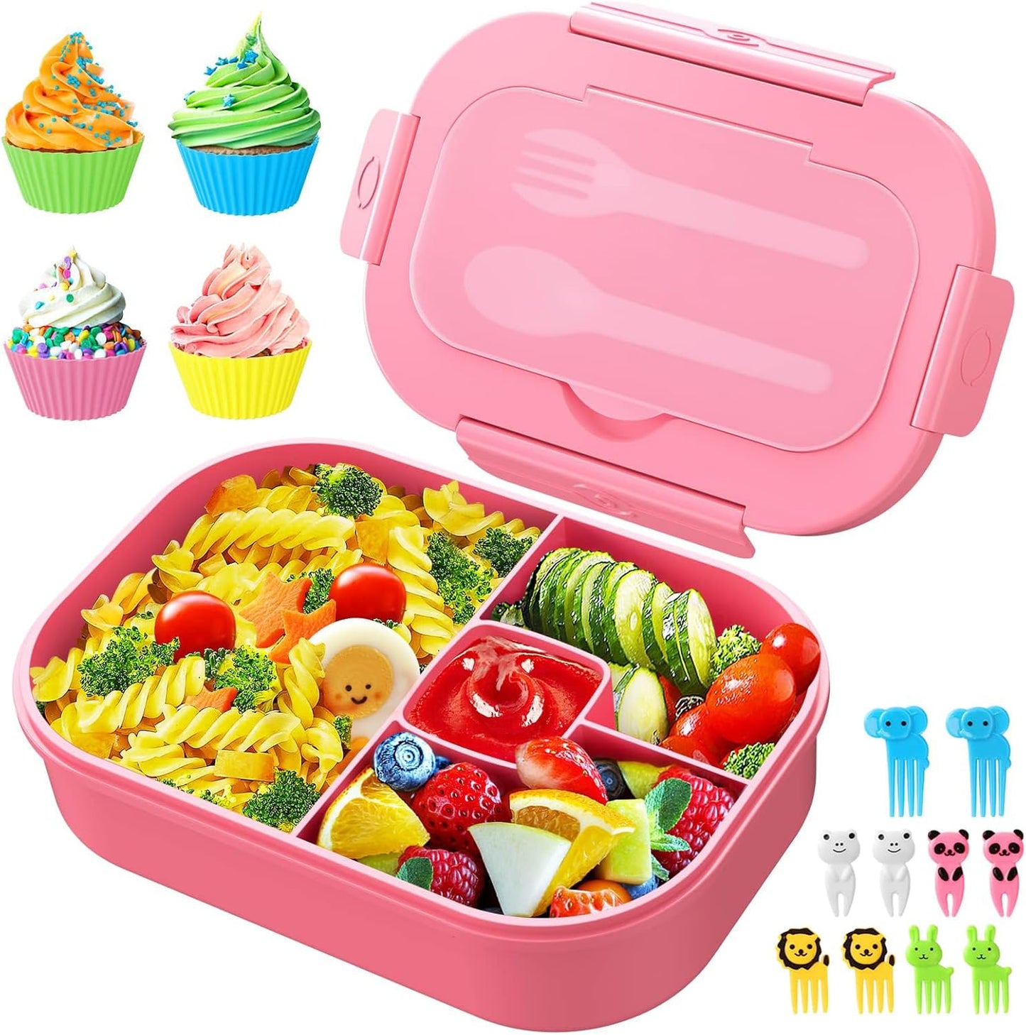 Lunch Box Kids Bento Box - 1300ML Ideal Leak Proof Bento Lunch Box for Kids School Lunchbox for Teens Toddlers Boys, Lunch Box Snack Containers with Utensil (Lunch Box-Purple)