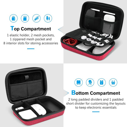 ProCase Hard Travel Electronic Organizer Case for MacBook Power Adapter Chargers Cables Power Bank Apple Magic Mouse Apple Pencil USB Flash Disk SD Card Small Portable Accessories Bag -L, Black
