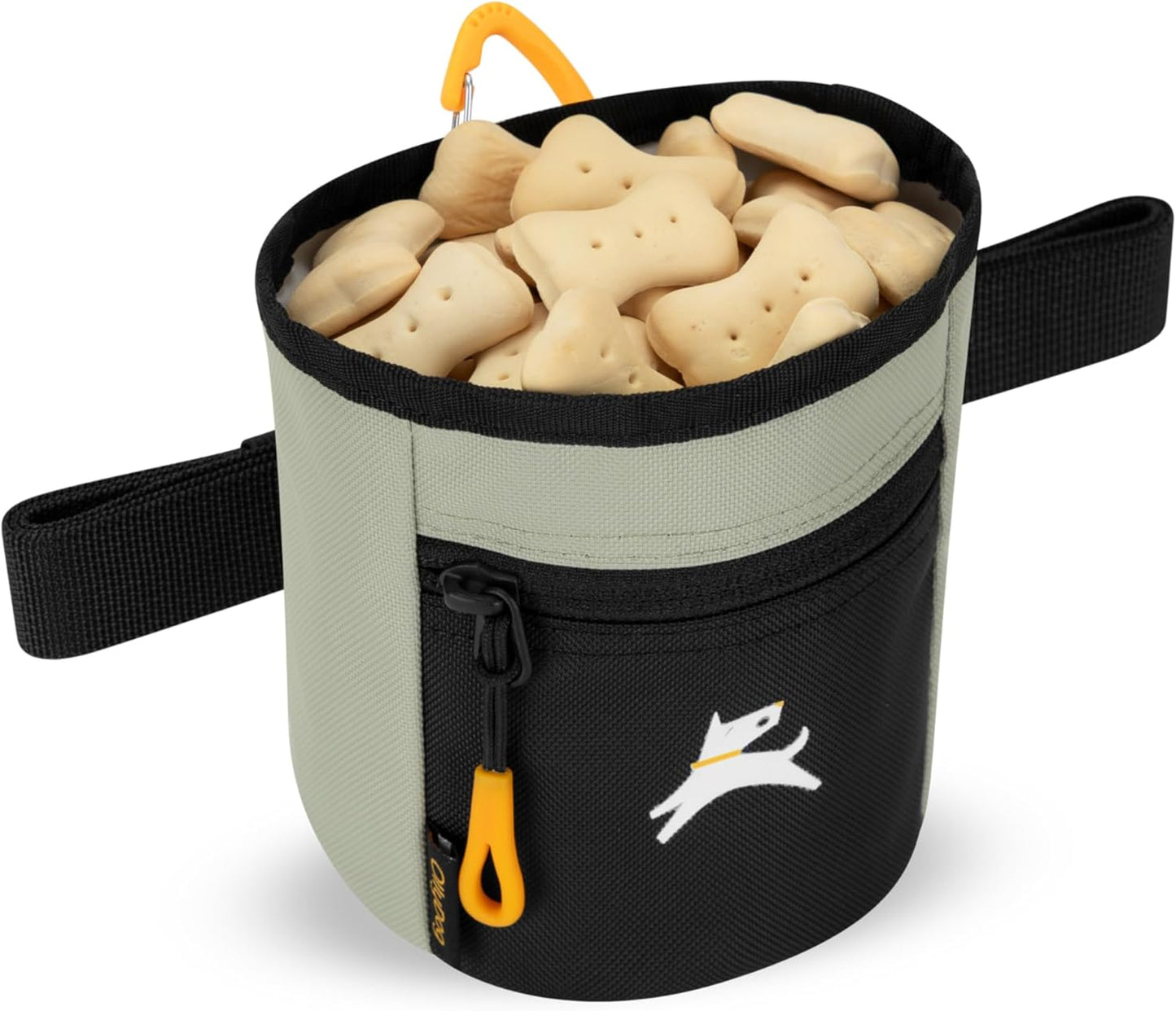 OllyDog Goodie Treat Bag, Dog Treat Pouch, Waist Belt Clip for Hands-Free Training, Magnetic Closure, Dog Training and Behavior Aids, Three Ways to Wear (Palm)