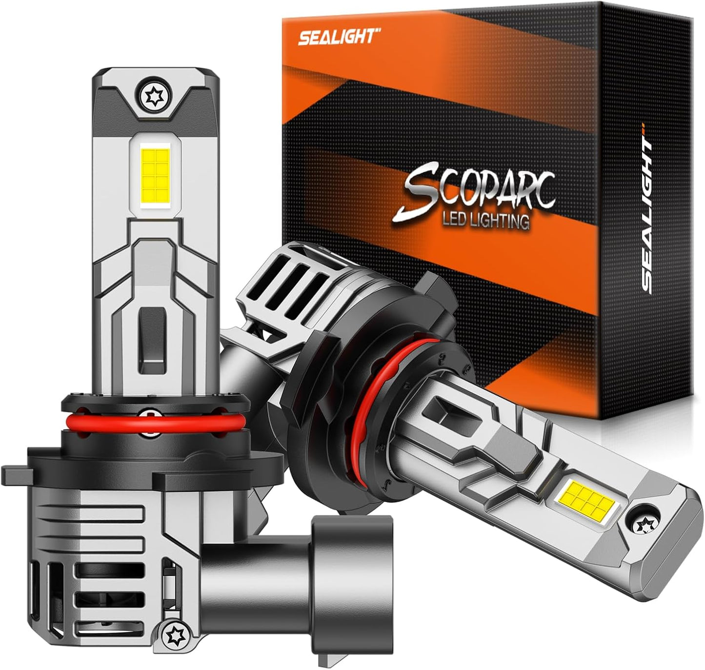 SEALIGHT H7 LED Headlight Bulbs, 800% Super Bright, 6500K Cool White Light Bulbs with Cooling Fan, 1:1 Mini Size H7 led headlight,H7 Halogen Replacement 3 Mins Plug-N-Play, Pack of 2