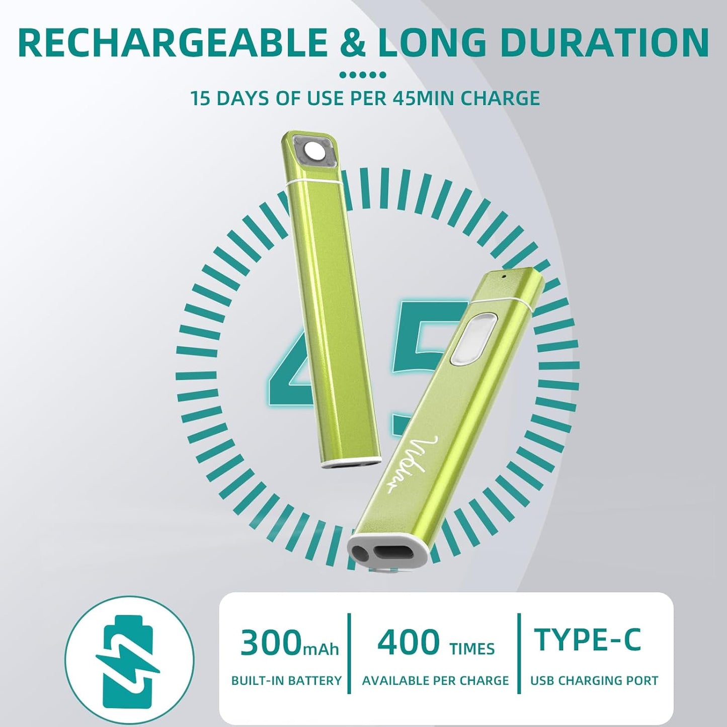 Vibis Insect Bite and Sting Relief, Rechargeable Bug Bite Itch Relief Thing Fast Symptom Relief for Mosquito Bites, Chemical-Free Treatment Natural Relief from Bug and Mosquito Bites Itching - Green