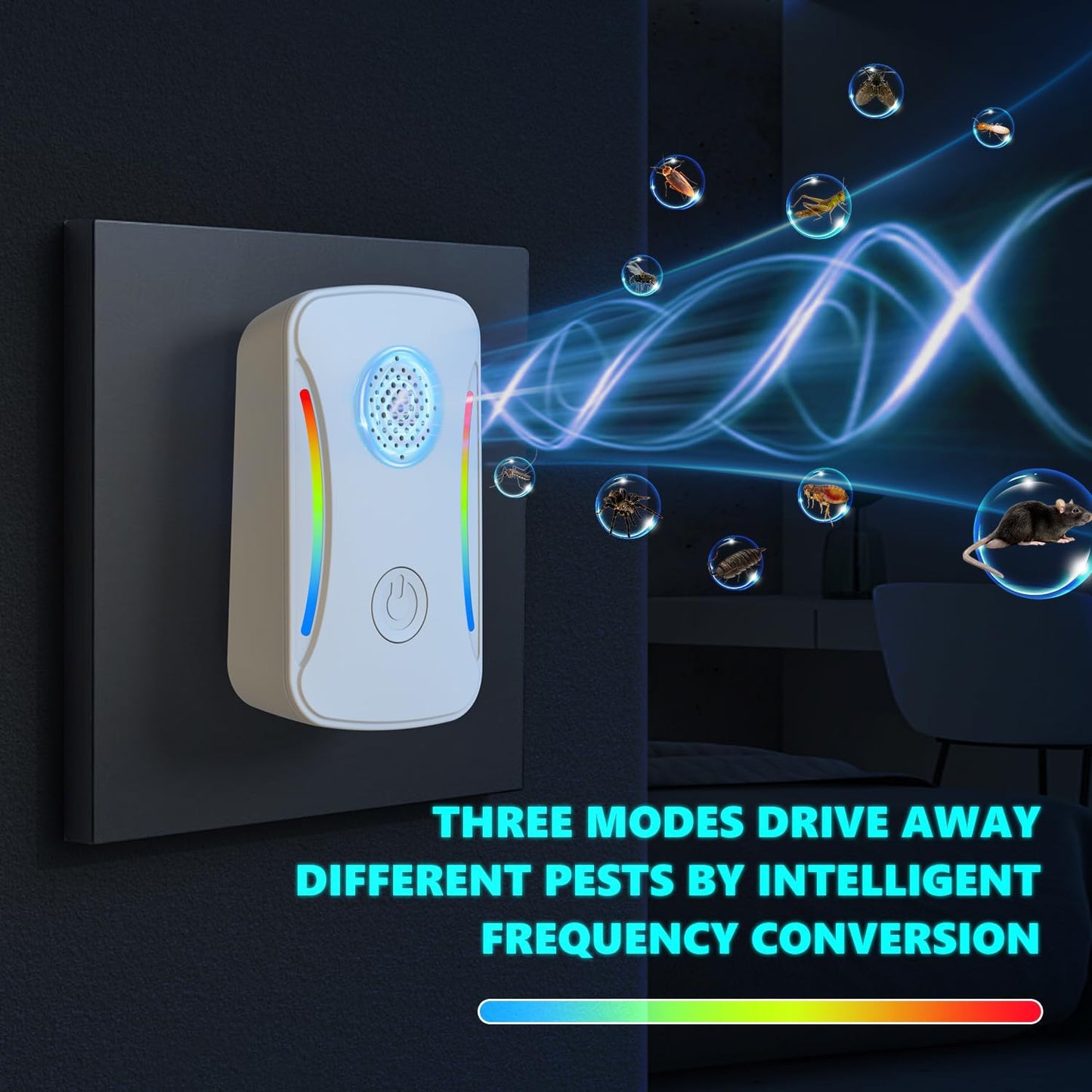 Upgraded 6 Packs Ultrasonic Pest Repeller, Electronic Pest Repellent Plug in Indoor for Insect Roach Rodent Bug Mosquito Mice Spider Ant Mouse Repellent for Home Kitchen Office Warehouse