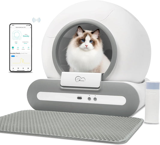 DOEL Self Cleaning Cat Litter Box, 65L Automatic Cat Litter Box, Smart Litter Box Machine with APP Control, Electric Self Scooping Litter Box