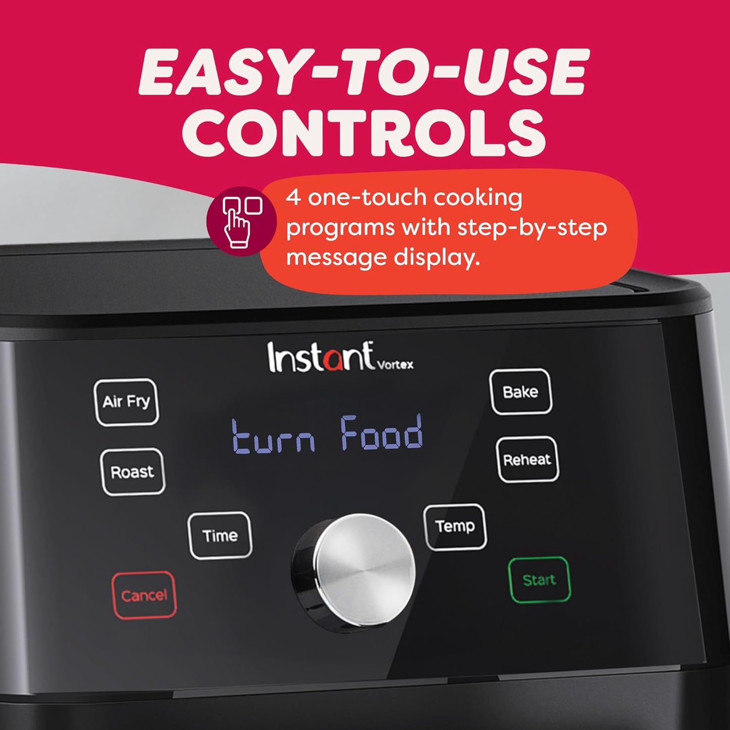 Instant Pot Vortex 6QT Large Air Fryer Oven Combo, Customizable Smart Cooking Programs, Digital Touchscreen, Nonstick and Dishwasher-Safe Basket, Includes Free App with over 1900 Recipes, Black