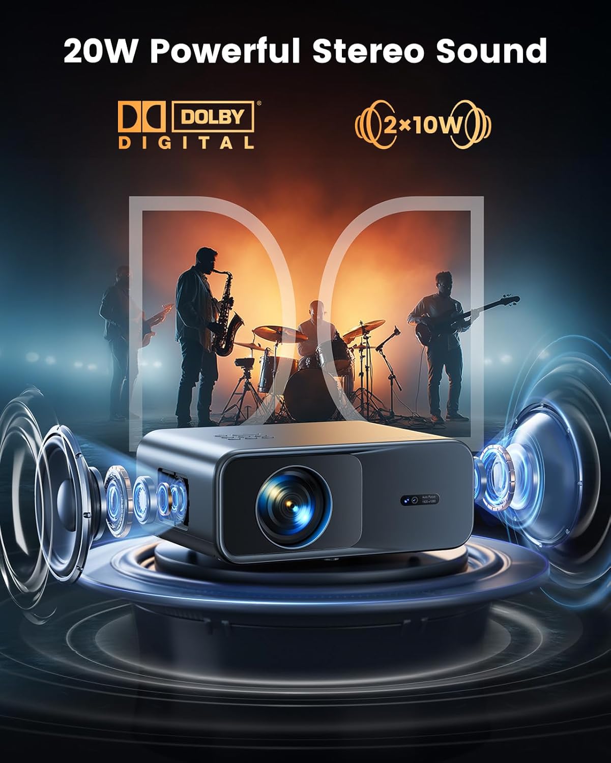 Smart Projector【Official Google TV/Dolby】Projector 4K with ARC and HDR10, WiMiUS Native 1080P Movie Projector with Autofocus/Keystone, Wi-Fi6 and Two-Way Bluetooth Home Projecteur for Indoor & Outdoor