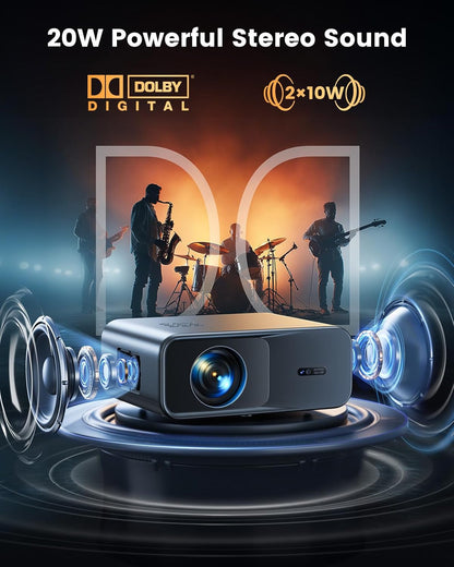 Smart Projector【Official Google TV/Dolby】Projector 4K with ARC and HDR10, WiMiUS Native 1080P Movie Projector with Autofocus/Keystone, Wi-Fi6 and Two-Way Bluetooth Home Projecteur for Indoor & Outdoor