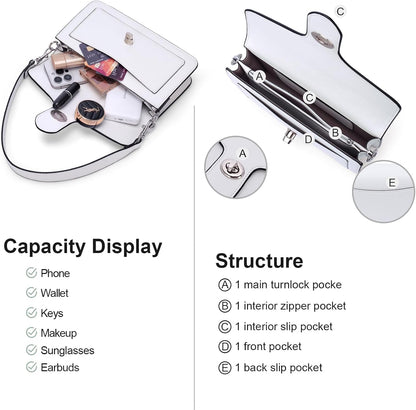 Lexiyat Purses for Women Trendy Crossbody Bags Leather Designer Handbags Travel Shoulder Cherry Bags Charm with 2 Straps