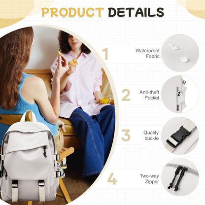 School Backpack for Women Men College High School Bags for Boys Girls Casual Daypack Laptop Backpack Waterproof Black Bookbag Travel Rucksack