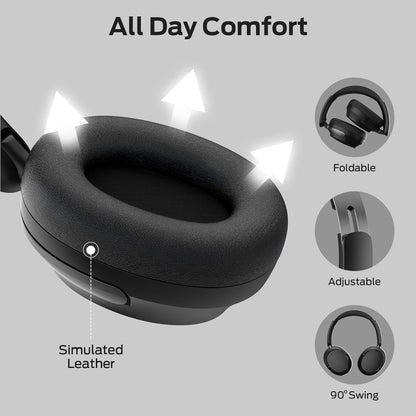 Monster Persona 3rd ANC Active Noise Canceling Headphones, Over Ear Bluetooth Headphones with Mic, 70 Hours Playtime and 3 EQ Modes, Foldable Comfort Lightweight Headphone for Travel, Black