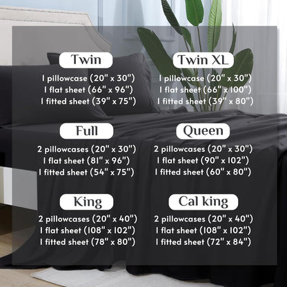 JOLLYVOGUE Queen Size Bed Sheet Set - 4 Piece Bed Sheets Set with Deep Pocket - Soft Breathable & Cooling - Resists Shrinkage & Fading Draps Queen - Easy Care (Dark Grey)