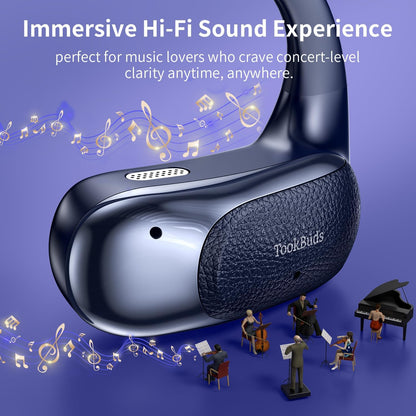 AI Translation Earbuds Real-Time, 3-in-1 Open-Ear Headphones with 145 Languages & Accents, Bluetooth 5.4 Translator Earbuds, 60H Battery, HD Audio, for Travel Business (Midnight Blue)