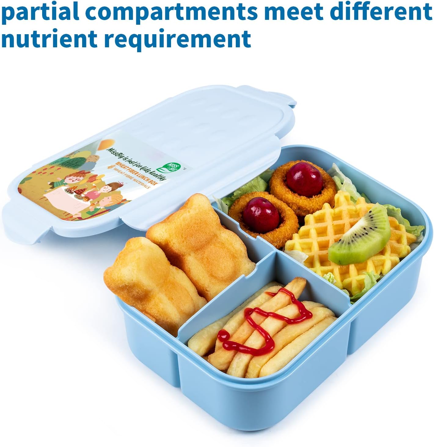 MISS BIG® Bento Box,Lunch Box Adult,Ideal Leak Proof Lunch Containers,Mom's Choice Lunch Box for Kids,No BPAs and No Chemical Dyes,Microwave and Dishwasher Safe Lunch Container (1900ml White)