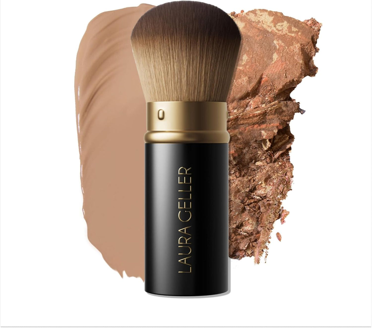 LAURA GELLER NEW YORK Dual-Ended Blush + Bronzer Brush - Blush Bronzer Contour Face Makeup Brush