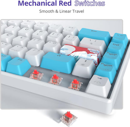 Owpkeenthy Full Size Green Mechanical Gaming Keyboard with Number Pad, Wired 100% Office NKRO Keyboard RGB Backlit 104 Keys with Red Switch for PC Gamer (104 Matcha)