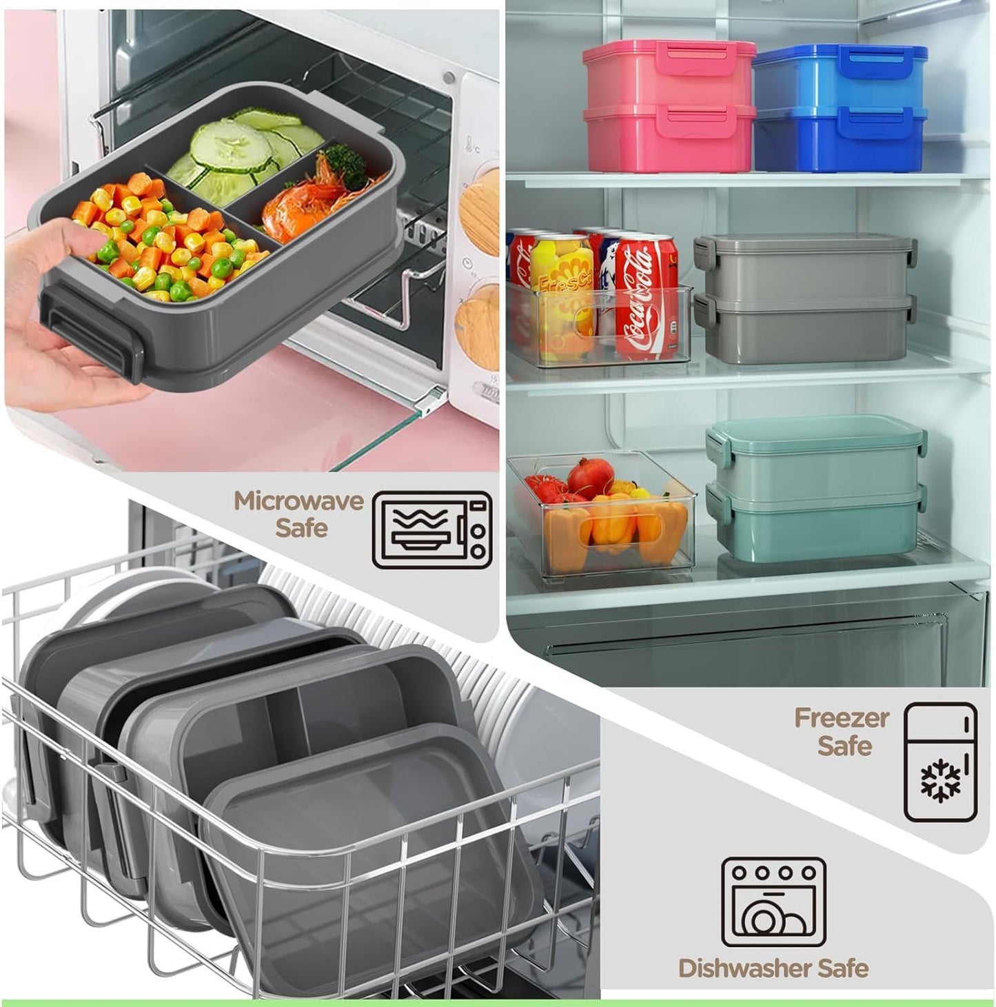 JSCARES Lunch Box Adults Bento Box - All-in-One Stackable 74 OZ Lunch Box Containers for Adult Large Bento Box with Fork Spoon Sauce Boxes, Leakproof Lunchbox for Work School Dining Out (Green)