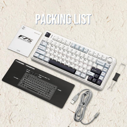 EPOMAKER x Aula F75 Gasket Mechanical Keyboard, 75% Wireless Hot Swappable Gaming Keyboard with Five-Layer Padding&Knob, Bluetooth/2.4GHz/USB-C, RGB (Black Gradient, LEOBOG Reaper Switch)