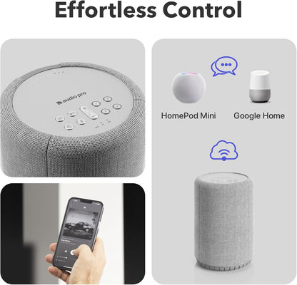 Audio Pro A10 MKII Wireless Multiroom Speaker, WiiM Edition | High Fidelity, Bluetooth, WiFi | Compatible with AirPlay 2, Google Cast, Siri, WiiM Home App, Stream Spotify, Tidal & More, Dark Gray