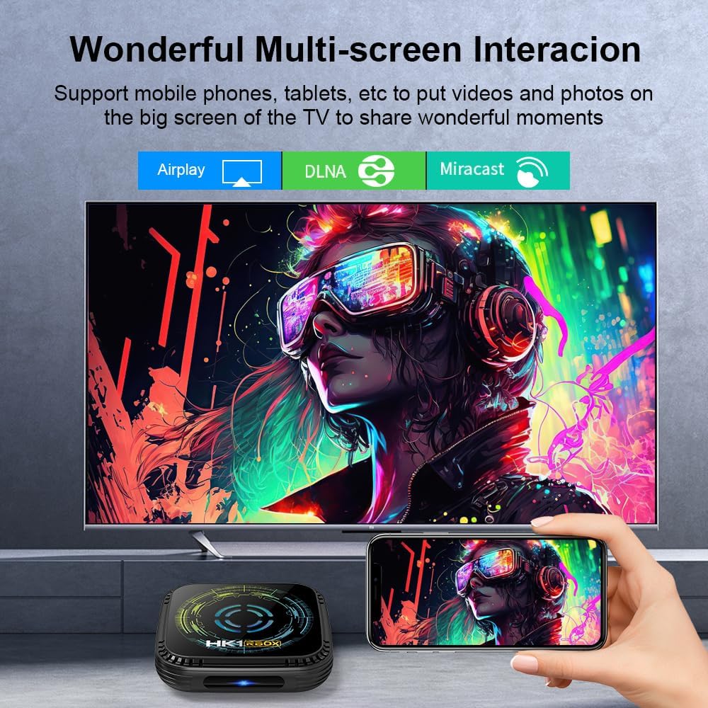 HK1 H8X Android Box 14.0 TV Box H728 Octa-core with 4GB RAM 64GB ROM Dual WiFi 6 2.4G/5.8G LAN 1000M / H.265/ BT/ USB3.0 8K Android Box