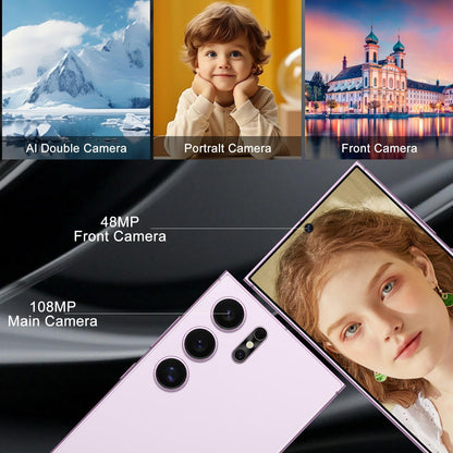 Unlocked Cell Phones Smartphone Unlocked Phones 8+256GB 6.8" HD Screen Dual SIM 108MP+48MP Camera and Built-in Pen (Violet)