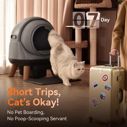 Coziley G1 Self Cleaning Litter Box, Automatic Cat Litter Box, Self-Cleaning Robot with Smart APP Control and Health Monitoring, Includes 2 Roll Trash Bag and Litter Mat