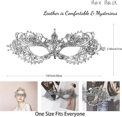 FunMular Couple Masquerade Mask Venetian Carnival Mardi Gras Costume Lace Masks For Women & Couples Halloween Party Decor