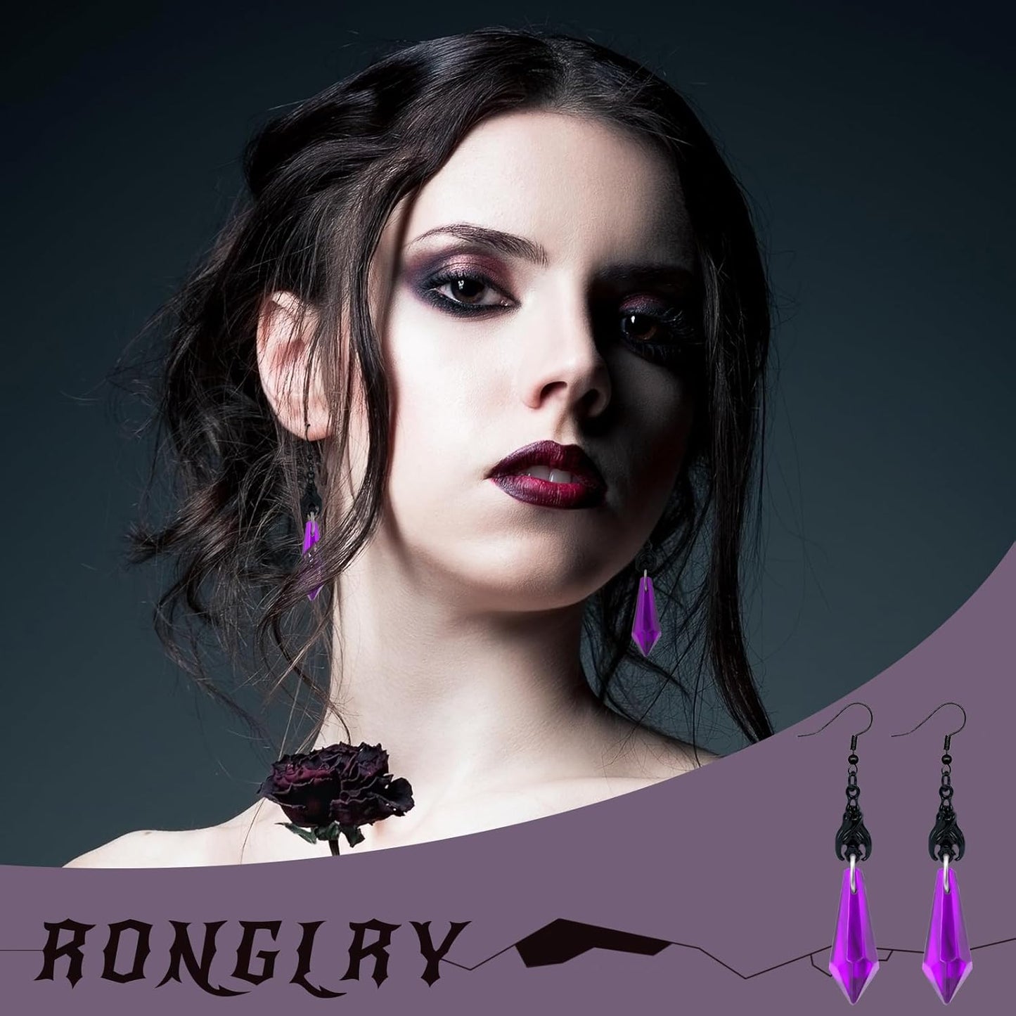 Nylry Halloween Earrings for Women Dangle Bat Earrings Goth Earring Victorian Earring Halloween Accessories Gothic Jewelry Goth Gifts for Women Vampire Costume Accessories Gothic Decorations