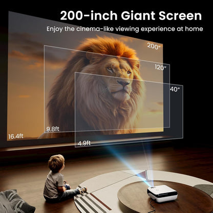 Official Licensed Google TV Smart Projector, HAPPRUN Projector 4k Support with Dolby Sound, Built-in Streaming Apps, Native 1080P, Wi-Fi & Bluetooth, Projecteur for Home Cinema,Gaming,Outdoor