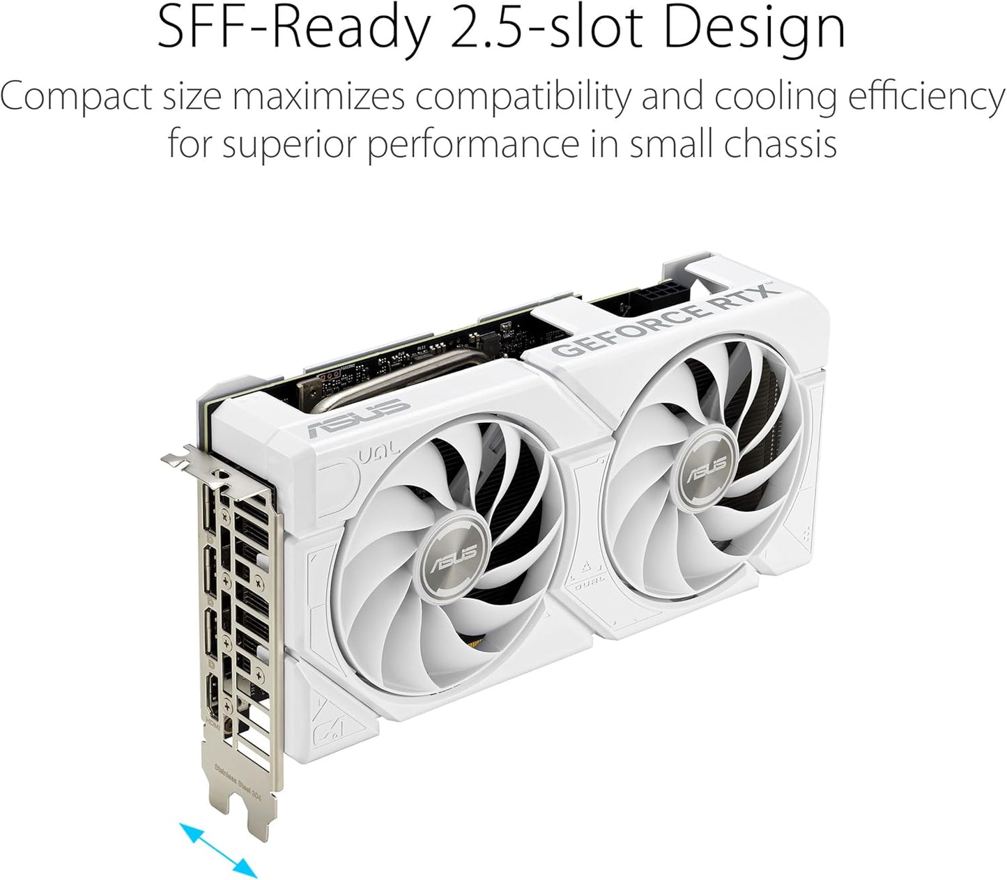 ASUS Dual GeForce RTX 4060 EVO White OC Edition 8GB GDDR6 (PCIe 4.0, 8GB GDDR6, DLSS 3, HDMI 2.1a, DisplayPort 1.4a, Axial-tech Fan Design, 0dB Technology, Dual BIOS, Auto-Extreme Tech)