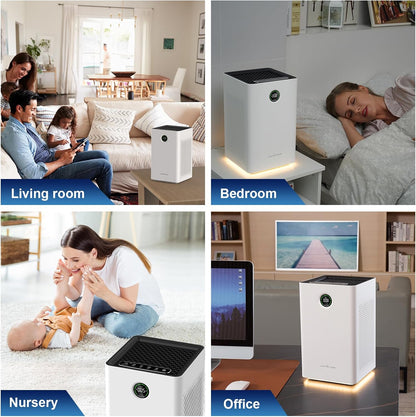 Jafända Air Purifiers for Home Large Room,Smart WiFi and Alexa Control, H13 True HEPA Filter Air Cleaner with Activated Carbon,22db, 1190 sq.ft, Remove Dust Pollen Smoke Odors