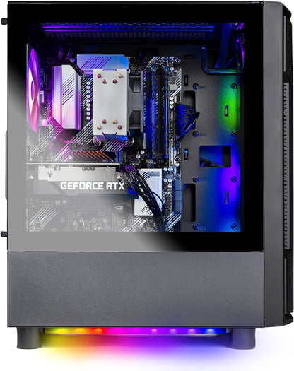 Skytech Shadow Gaming PC Desktop, Ryzen 5 5600 3.5 Ghz (4.4GHz Turbo Boost), AMD RX 6600 8GB GDDR6, 1TB SSD, 16GB DDR4 RAM 3200, 650W Gold PSU, Wi-Fi, Win 11 Home
