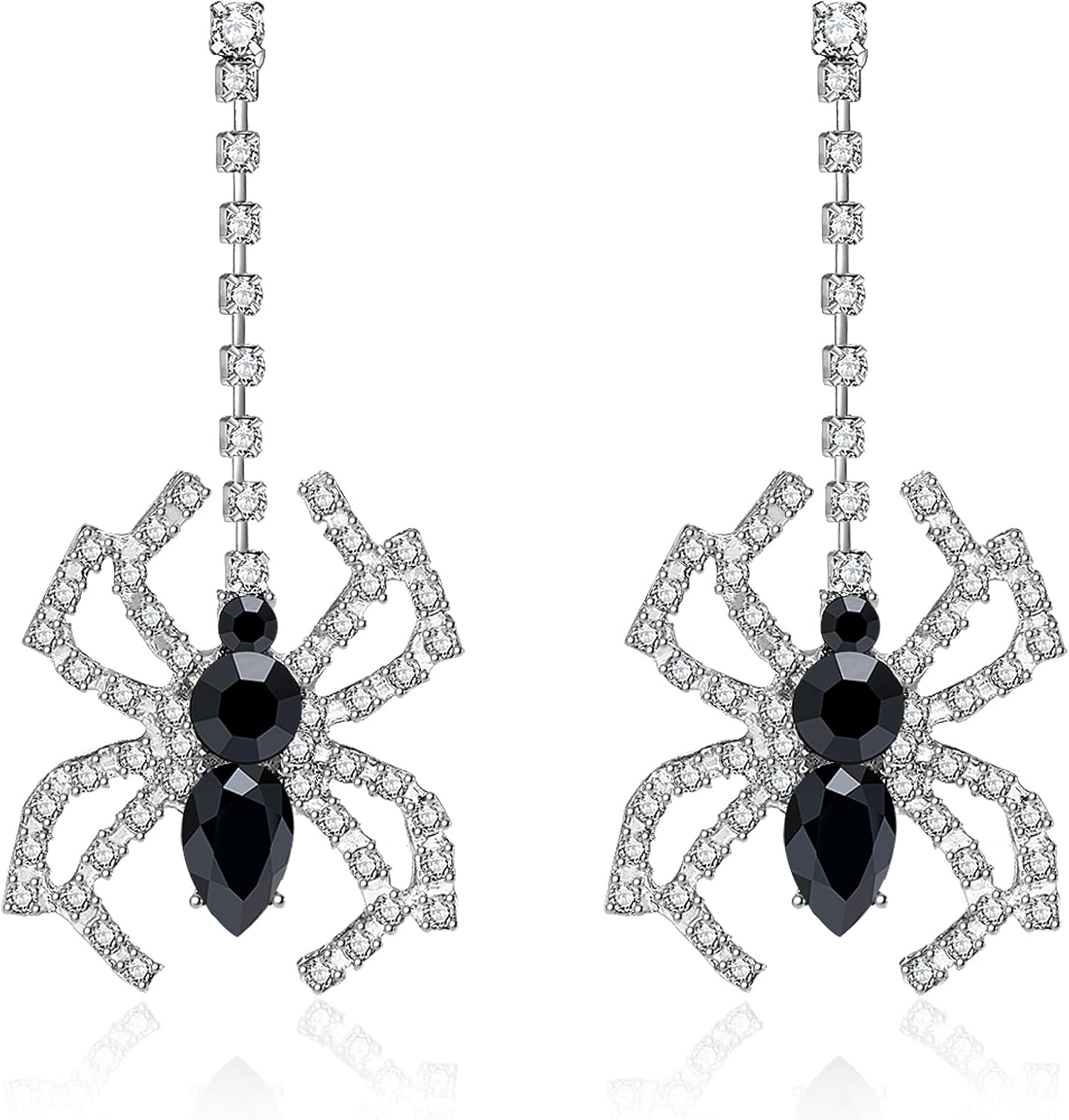 Spider Dangle Earrings for Women, Halloween Gothic Horror Jewelry, Spider Web Drop Earrings for Costume Party, Cosplay, Witch, Vampire Accessories