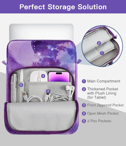 MoKo 13.3-14 Inch Laptop Sleeve Bag Fits MacBook Pro M3/M2 14" 2023, MacBook Pro 13" M2, New MacBook Air 13.6" M3/M2 2024/2022,Tab S8 Ultra 14.6",Handle Carrying Case with Shoulder Strap, Black & Gray - PuriLite