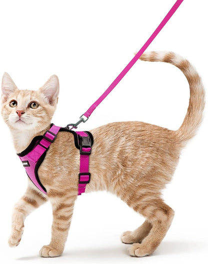 rabbitgoo Cat Harness and Leash for Walking, Escape Proof Soft Adjustable Vest Harnesses for Small Medium Cats, Easy Control Breathable Reflective Strips Jacket, XS, Black
