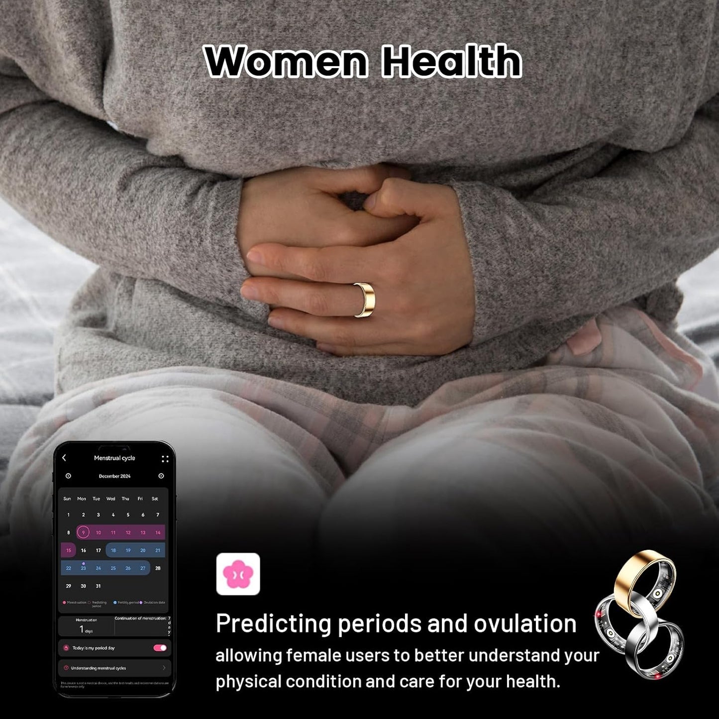 Classic Smart Ring, Health & Heart Rate Tracker (Silver, #10) | Sleep Monitoring, Long Battery Life, Waterproof Design, Charging Case & Cable, iOS & Android Compatibility