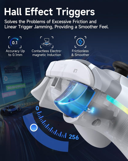 EasySMX X15 PC Controller - Enhanced Wireless Bluetooth Controller with Hall Joysticks/Hall Triggers/RGB Lighting - No Stick Drift, No Dead Zone - Work for Windows PC, Android, Steam and Switch