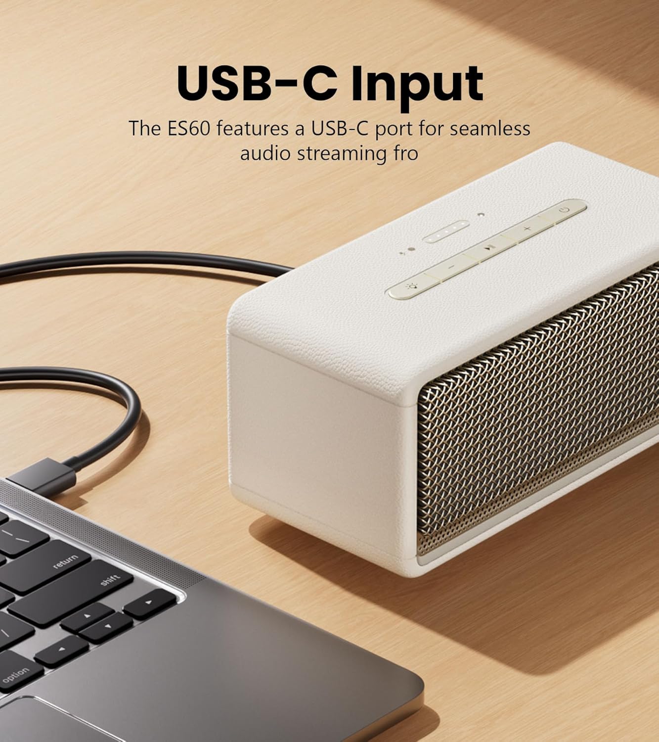 Edifier ES60 Portable Bluetooth Speaker, 34W RMS, Wireless Speaker with 360° Audio, Ambient Lights, 9 Hours Playtime, Bluetooth 5.4 Stereo Pairing, IP66 Dustproof and Waterproof, Ivory