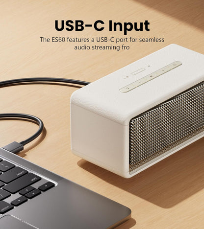 Edifier ES60 Portable Bluetooth Speaker, 34W RMS, Wireless Speaker with 360° Audio, Ambient Lights, 9 Hours Playtime, Bluetooth 5.4 Stereo Pairing, IP66 Dustproof and Waterproof, Ivory