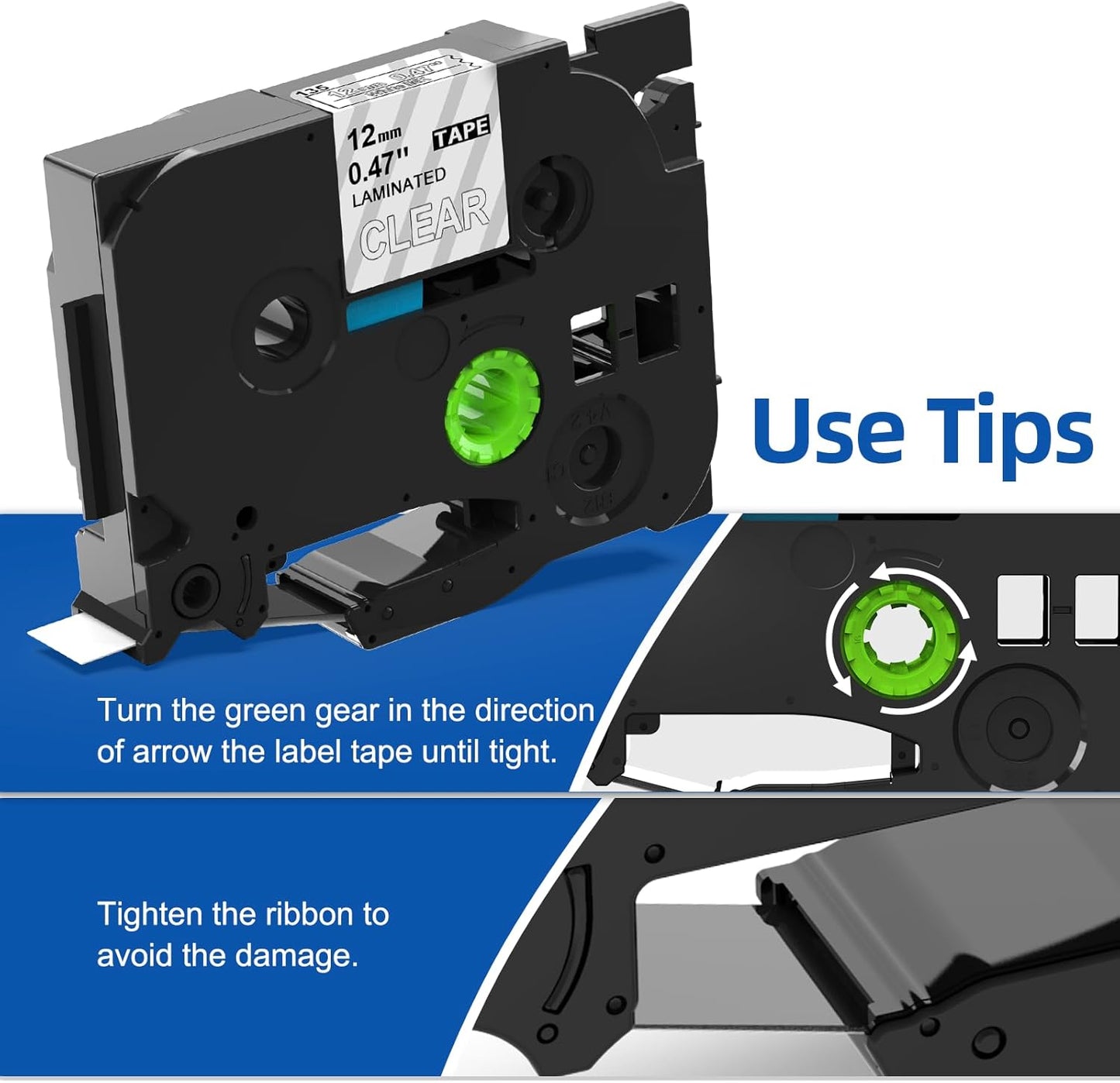 5 Pack Compatible with Brother Label Maker Tape P Touch TZe TZ Tape 12mm 0.47'' Laminated White TZe-231 TZ 231 Label Tape for Brother P-Touch PT-H110 PT-D210 PT-D600 PT-D400AD PT-1290