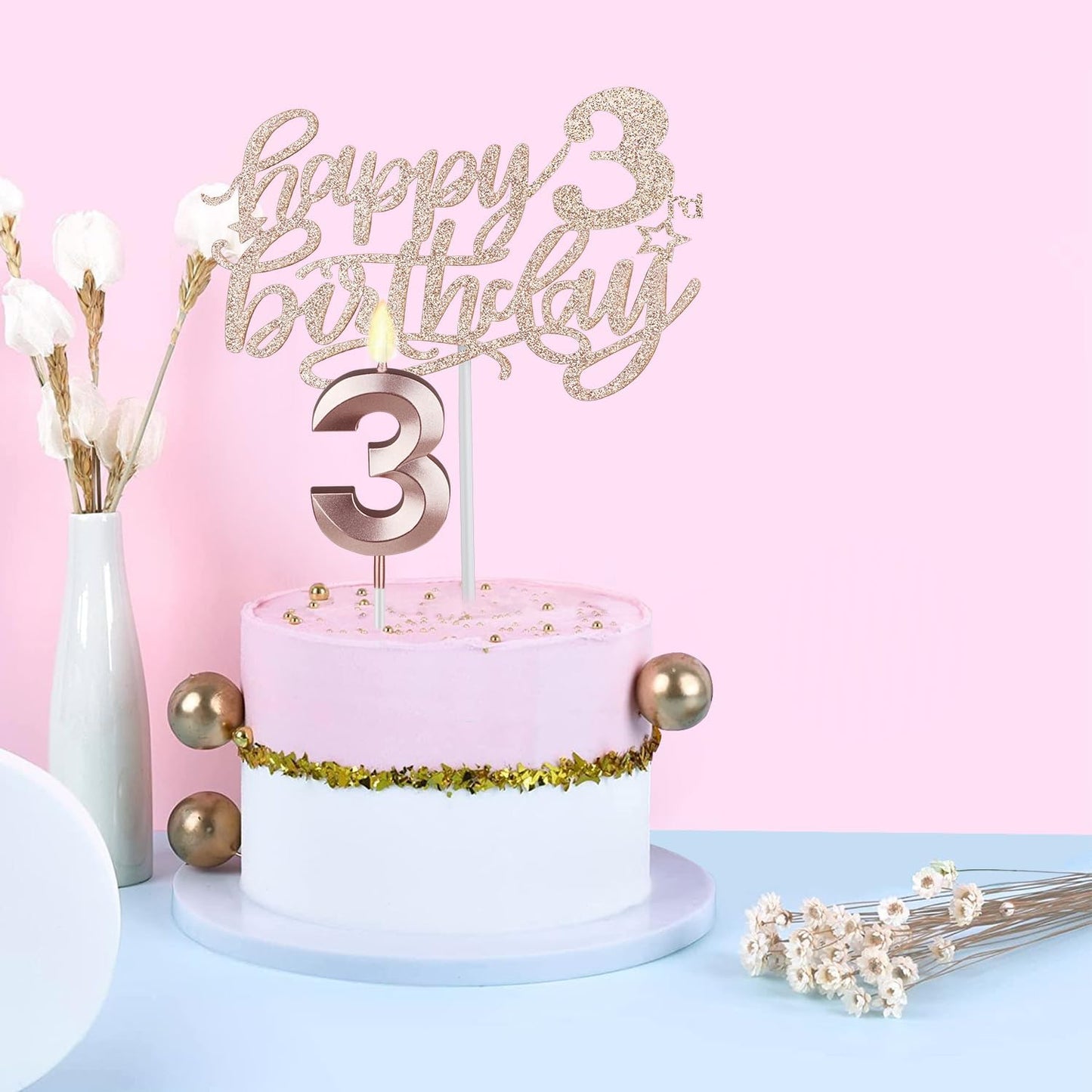 65th Birthday Decorations for Women, Including 65th Birthday Sash and Crown, Cake Topper and Candles, Number Balloons Rose Gold, 65 Year Old Gifts for Women