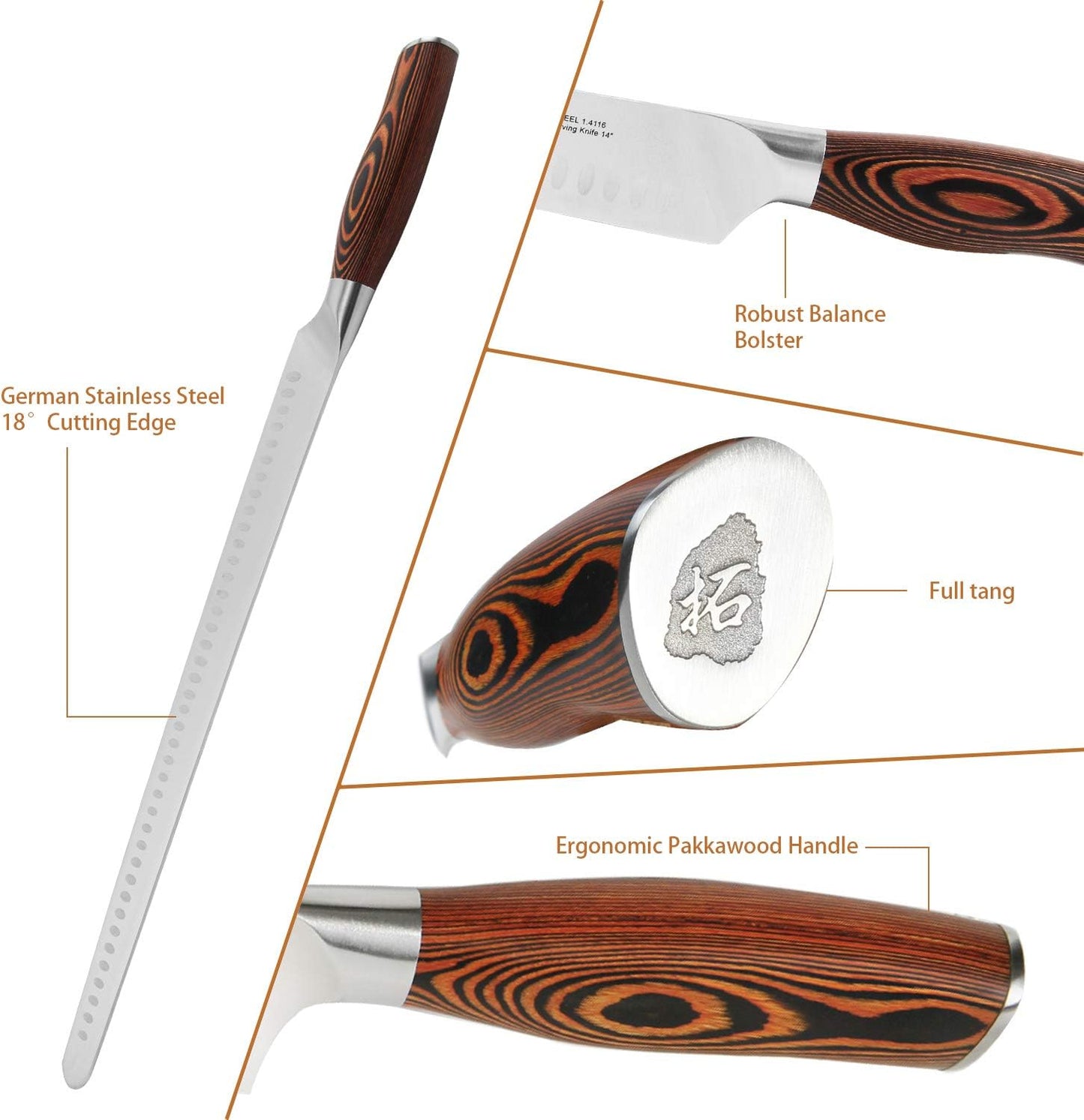 TUO Boning Knife - Razor Sharp Fillet Knife - High Carbon German Stainless Steel Kitchen Cutlery - Pakkawood Handle - Luxurious Gift Box Included - 7 inch - Fiery Phoenix Series