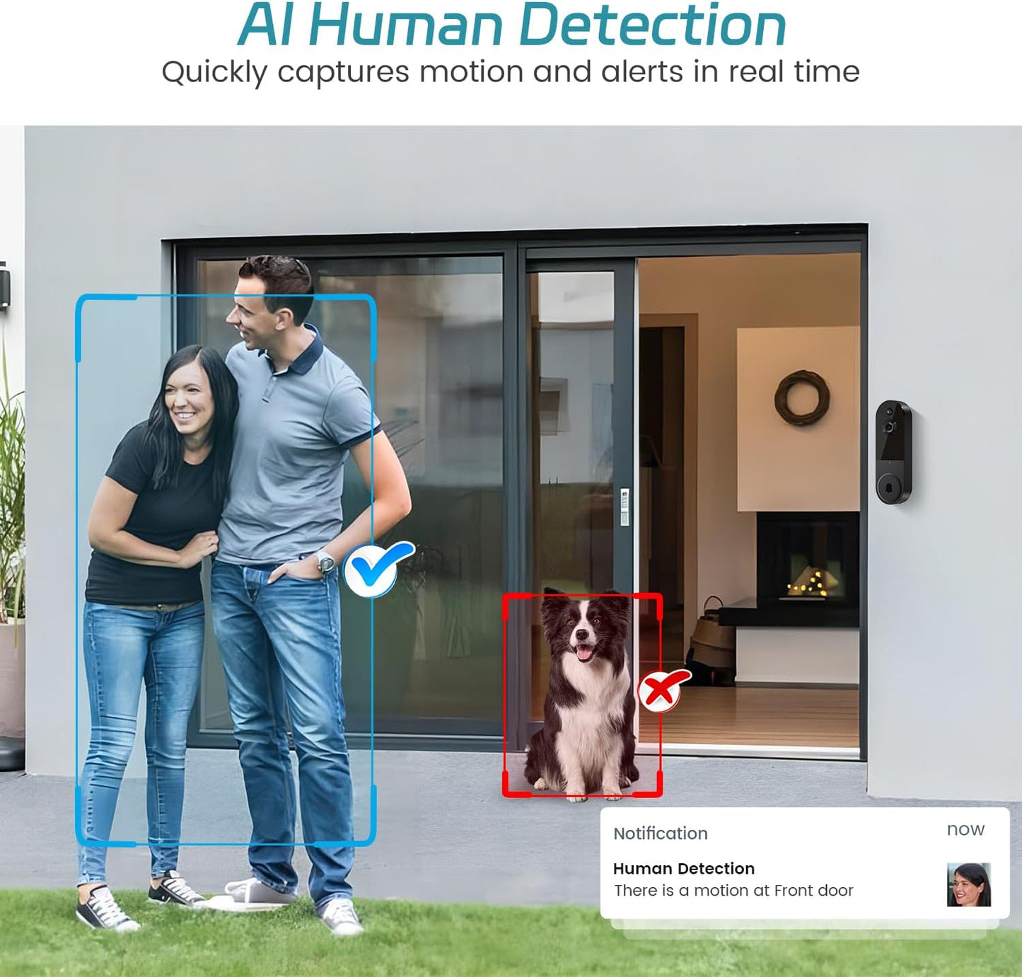 Occuwave 1080P Video Doorbell Camera Wireless, Cloud Storage, Live View, 2-Way Audio, Night Vision, Included Ring Chime, 2.4Ghz WiFi Only, Indoor Surveillance, Real-Time Alert (Silver)