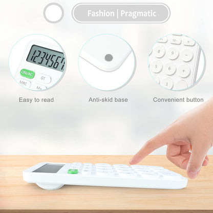 VEWINGL Mechanical Switch Calculator, 12 Digit Large LCD Display and Buttons, Great for Everyday Life and Basic Office Work, with Battery