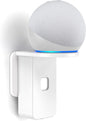 PlusAcc Wall Mount for Dot 5th & Dot 4th Gen & Pop & Google Nest Mini - Upgraded Alexa Dot 5th/Dot 4th Gen Outlet Holder Stand Shelf Accessories with Cable Management, No Drilling Required (White)